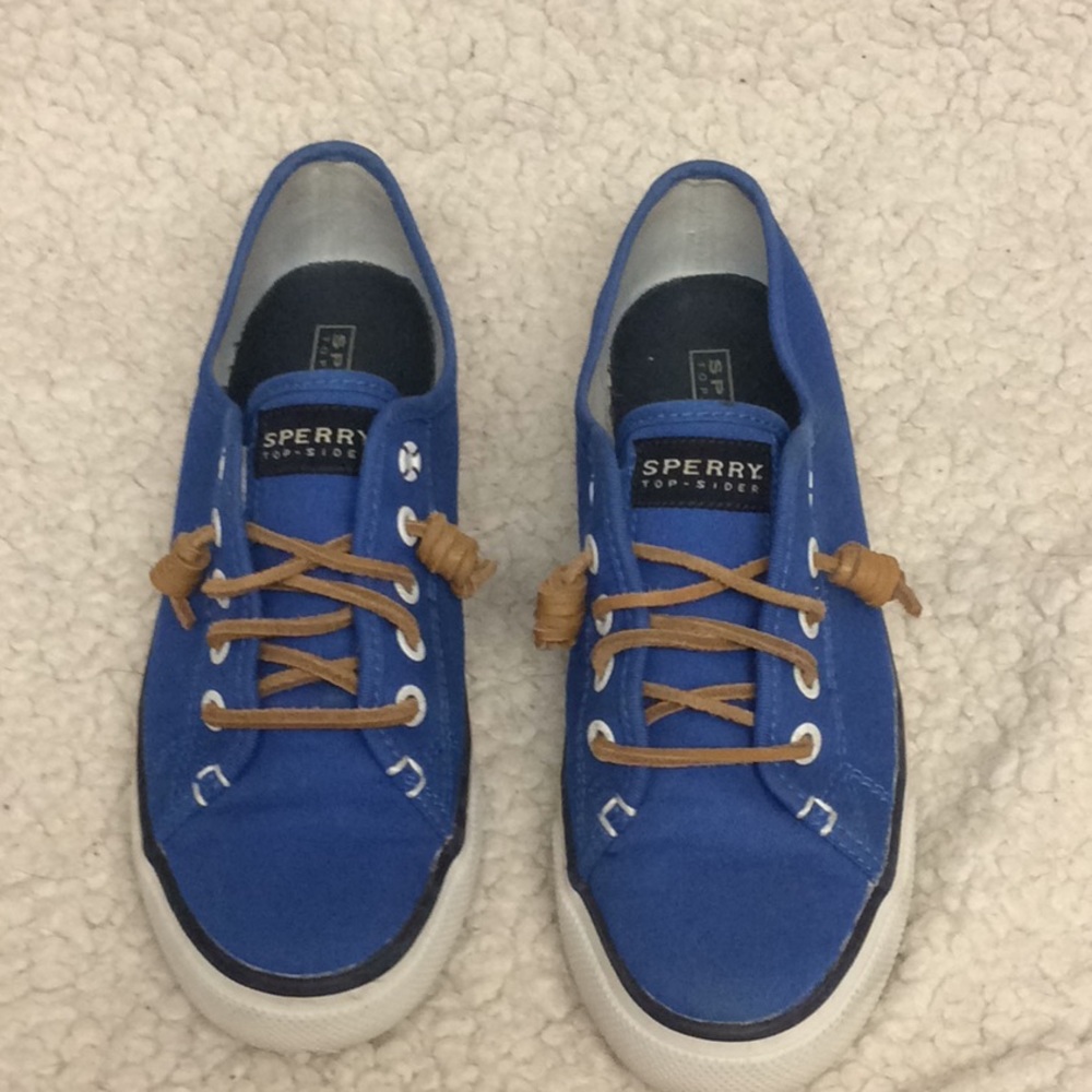 Blue sperry topsider canvas sneaker